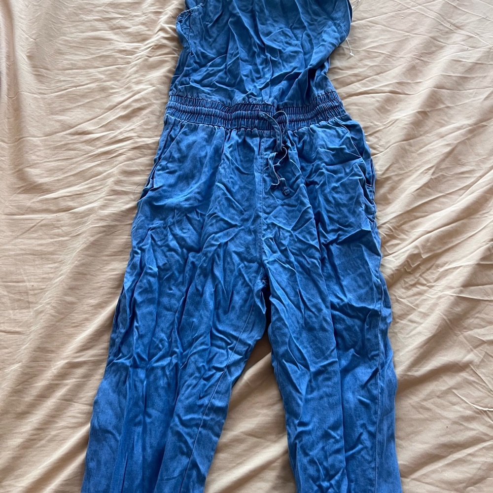 Blue Sleeveless Jumpsuit
